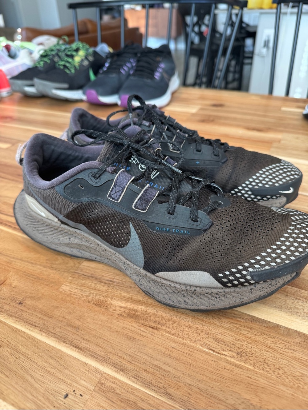 Nike Men’s Black and Brown Pegasus Trail Running Sneakers